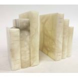 BOOKENDS, Italian alabaster of book form, 12cm H.