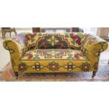 CHESTERFIELD SOFA, Victorian style, in Kelim upholstery, 176cm x 79cm x 73cm H.
