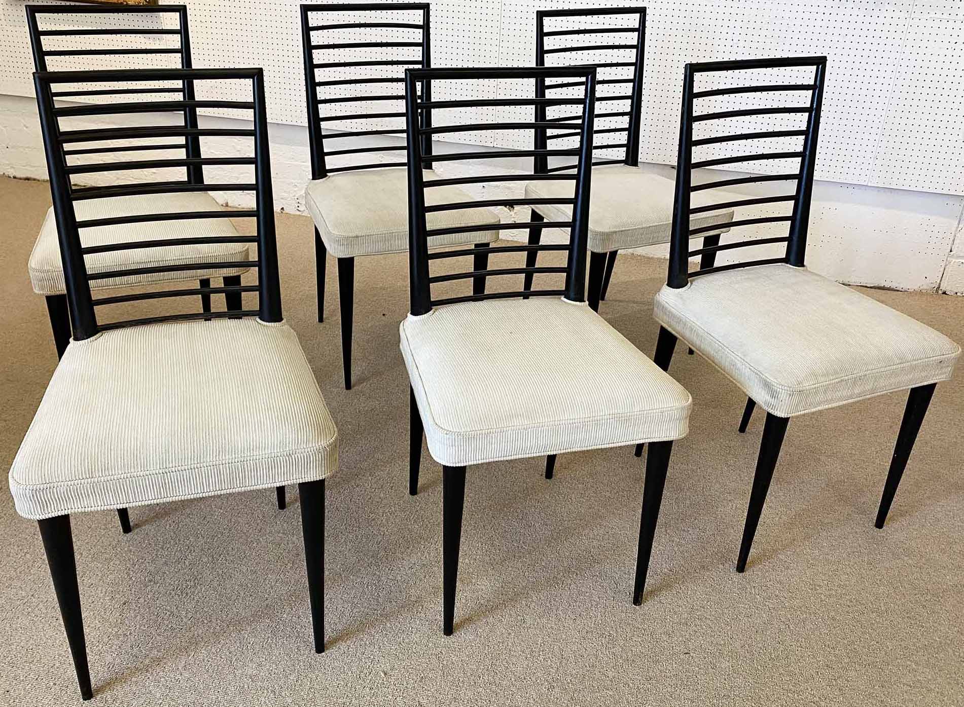 GIO PONTI MANNER LADDERBACK DINING CHAIRS, a set of six, - Image 2 of 2