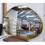 WALL MIRROR, 1960's French style with mirrored gold frame, 153cm x 102cm.