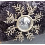 JOHN RICHARD FINE FURNITURE WALL MIRROR, faux coral design frame, 100cm Diam.
