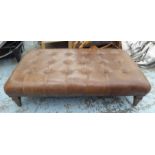 JOHN SANKEY OTTOMAN, tanned leather finish, 150cm x 35cm x 40cm (with slight faults).