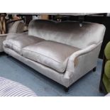 SOFA, two seater, in a shimmering chenille, 200cm W x 85cm H x 98cm D.