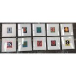 AFTER ROBERT INDIANA, 'Numbers 0-9', framed, 52.5cm x 52.5cm.