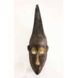 AFRICAN MASK, possibly Yoruba painted and carved wood, 59cm H.