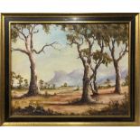 J STIVAN, 'Landscapes Burra Australia', oil on bioard 39cm x 49cm, a pair, signed and dated 79,