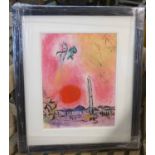 MARC CHAGALL, 'Place de la Concorde, original lithograph 1961 on wove paper, 39cm x 30cm,