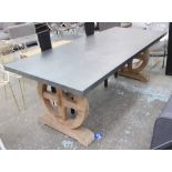 FARMHOUSE TABLE, zinc top, French Provincial style, 244cm x 100cm x 80cm H.