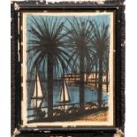 BERNARD BUFFET 'Cannes', 1960, original lithographic poster, printed by Mourlot, Paris, 65cm x 53cm,