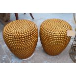 BARREL STOOLS, a pair, 1960's Italian style, 48cm H.