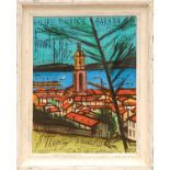 BERNARD BUFFET 'Saint Tropez-L'Eglise et La Baie, 1978, original lithographic poster,