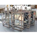 'GARDEN ROOM' WALL LANTERNS, a set of six, French Provincial style, mirrored backs, 43cm H.
