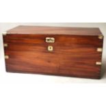 TRUNK, Hong Kong export, camphorwood and brass bound, with rising lid and carrying handles,