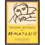 HENRI MATISSE 'Dessins Recents', rare original lithographic poster, 1952, plate signed,