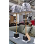 MAISON JANSEN INSPIRED TABLE LAMPS, a pair, with shades, 73cm H.
