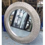 WALL MIRROR, Morocan style repousse frame, 101cm diam.