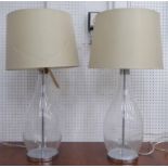 TABLE LAMPS, a pair, contemporary with shades, 73cm H.