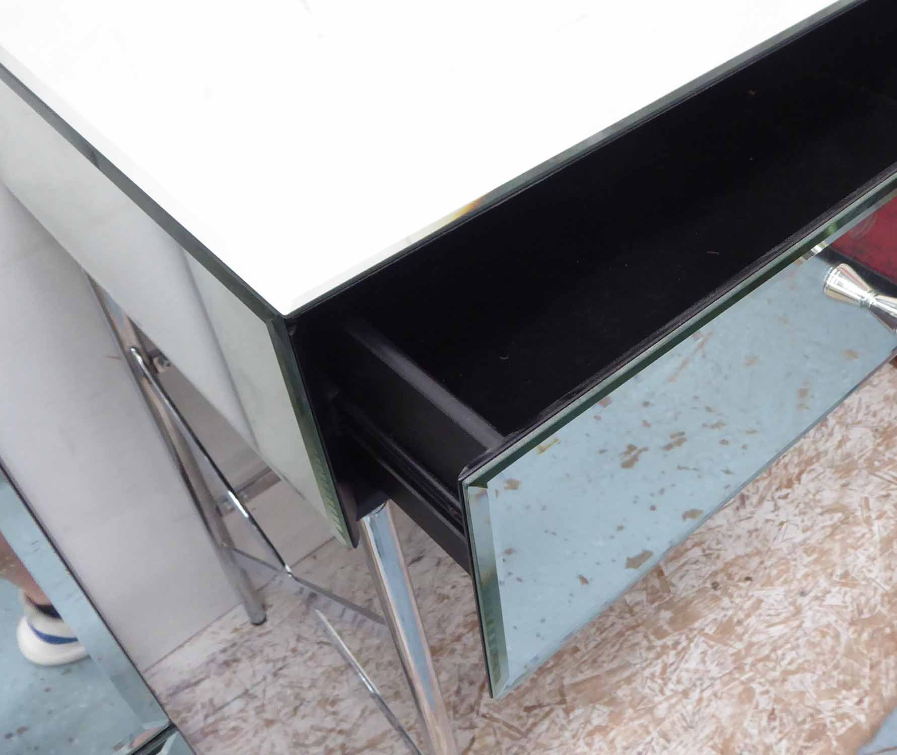 DRESSING TABLE, 1960's Italian style mirrored finish, 100cm x 45cm x 78cm. - Image 2 of 2