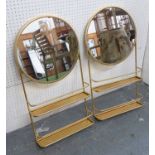 MIRRORED WALL NICHES, a pair, 1960's French inspired, 80cm x 41cm x 10cm.