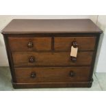 CHEST, Victorian mahogany, with two short over two long drawers, raised on a plinth base,