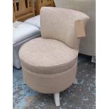 BEDROOM CHAIR, of compact proportions, 51cm W x 72cm H.