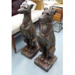 TALBOT DOGS, a pair, stylised studies, 80cm H.