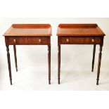 SIDE/LAMP TABLES, a pair, Regency style, burr walnut and crossbanded,