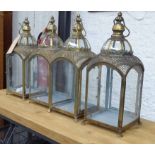 LANTERNS, a set of four, French-Moroccan inspired, gilt finiah, 55cm H.