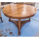 CENTRE TABLE, Biedermeier mahogany, the circular top, on three fluted supports, with undertier,