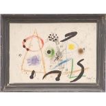 JOAN MIRO, untitled 1975 lithograph, signed in the plate,