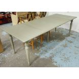OKA STOLA EXTENDING DINING TABLE, painted Alder wood, with two leaves, 230cm x 90cm x 76cm.