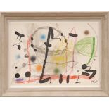 JOAN MIRO, untitled 1975 lithograph, signed in the plate,
