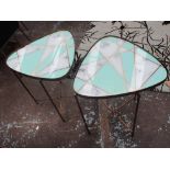 SIDE TABLES, a pair, 1960's Italian style, 65cm H.