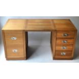 HOME/OFFICE DESK, contemporary, light oak and chromium metal mounted,