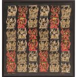HENRY MOORE, Family Group, on silk, signed in the plate, Ascher studio, 83cm x 77cm, framed.