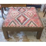 KELIM FOOTSTOOL, 82cm W x 100cm D x 39cm H.