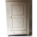 ARMOIRE, 19th century French, traditionally grey painted,