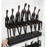 CONTEMPORARY SCHOOL, The Family, bronzed finish, 35cm H approx.