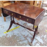 SOFA TABLE, Regency style, mahogany, with two drawers and dummy drawers to verso,