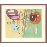 WASSILY KANDINSKY, 'Lithograph 3', printed by Maeght 1969, 32cm x 40cm, framed.