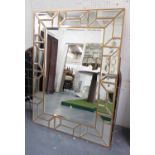 WALL MIRROR, Hollywood Regency style, gilt frame with marginal plate border, 118cm 89cm.