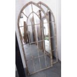 GARDEN WALL MIRRORS, a set of three, French Provincial style, 158cm x 66cm.