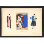 SONIA DELAUNAY untitled, rare 1924 hand coloured pochoir, Suite: Les peintures ses objets,
