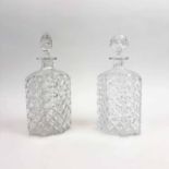 DECANTERS, a pair, cut glass possibly Irish, 27cm H.