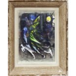 MARC CHAGALL 'The Angel', 1960, original lithograph, printed by Mourlot, 31cm x 22cm, framed.