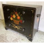 CANAL/BARGEWARE CHEST, mid 20th century English, traditionally hand painted,