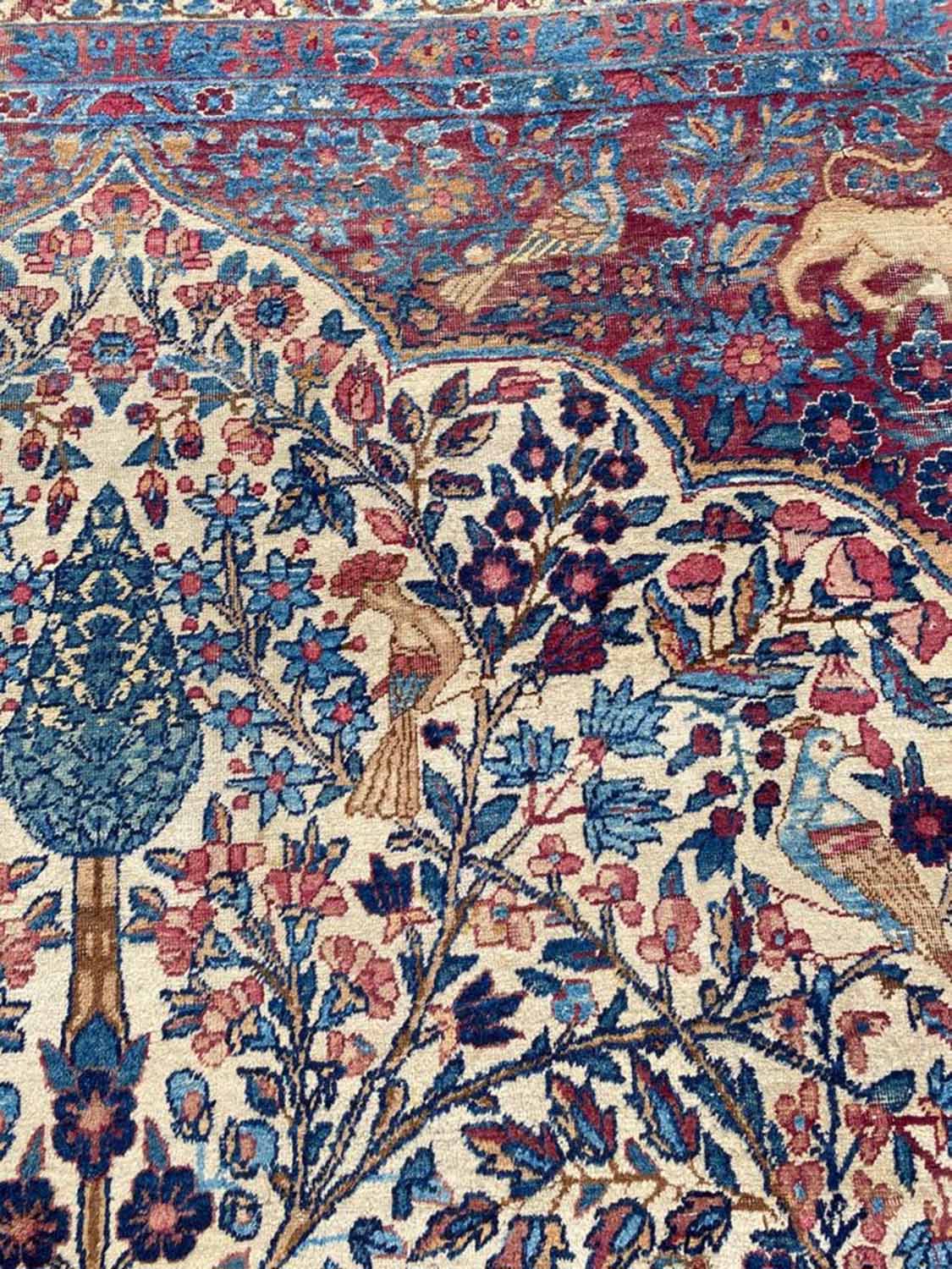 ANTIQUE KIRMAN LAVER CARPET, 400cm x 320cm, - Image 2 of 7