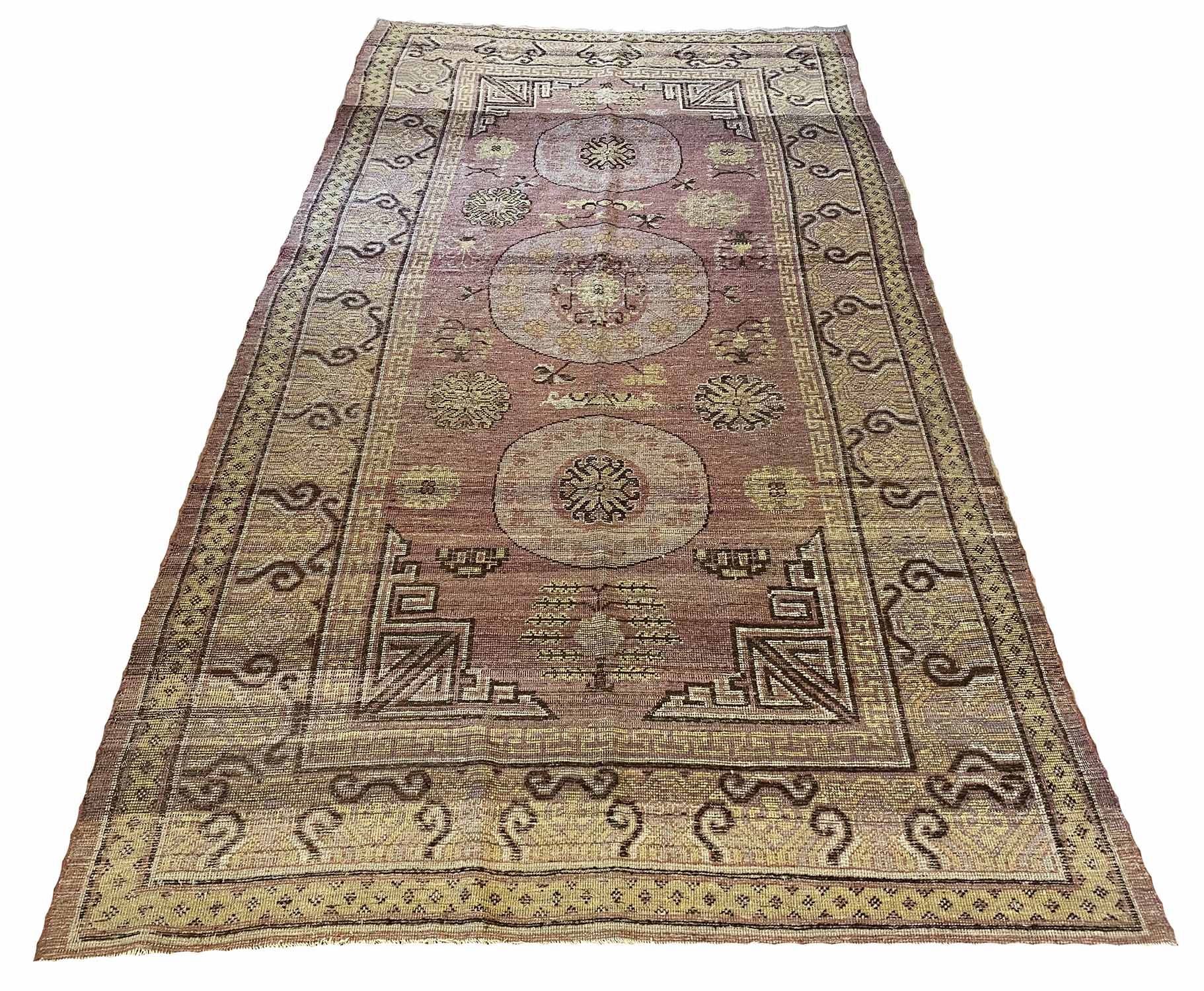 ANTIQUE SAMARKAND CARPET, 294cm x 160cm.