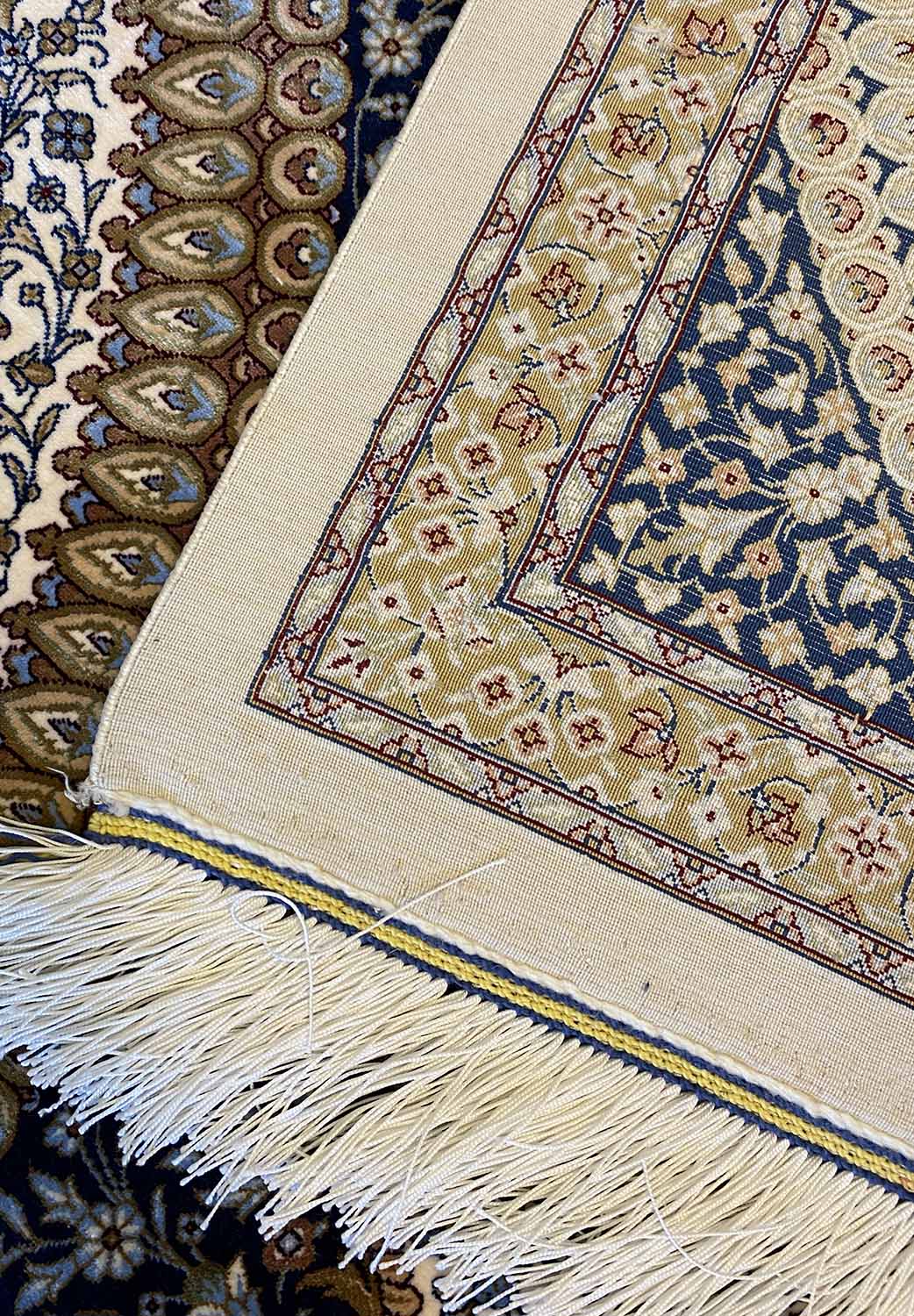 FINE PURE SILK QUM DESIGN CARPET, 300cm x 200cm. - Image 3 of 3