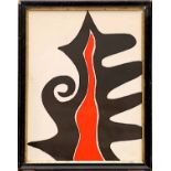 ALEXANDER CALDER, 'Abstract Black/Red', lithograph printed by Maeght, 35cm x 26cm.